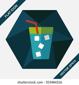 soda drink flat icon with long shadow,eps10
