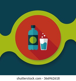 soda drink flat icon with long shadow,eps10