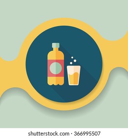 soda drink flat icon with long shadow,eps10