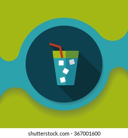 soda drink flat icon with long shadow,eps10