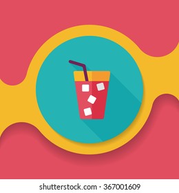 soda drink flat icon with long shadow,eps10
