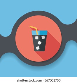 soda drink flat icon with long shadow,eps10