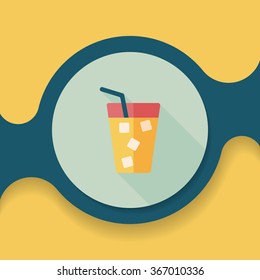 soda drink flat icon with long shadow,eps10