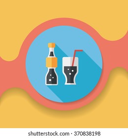 soda drink flat icon with long shadow,eps10