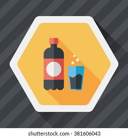 soda drink flat icon with long shadow,eps10