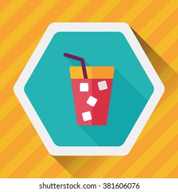 soda drink flat icon with long shadow,eps10