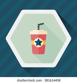 soda drink flat icon with long shadow,eps10