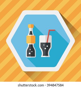 soda drink flat icon with long shadow,eps10