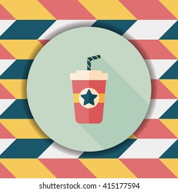 soda drink flat icon with long shadow,eps10