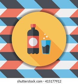 soda drink flat icon with long shadow,eps10