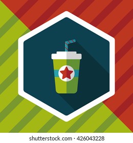 soda drink flat icon with long shadow,eps10