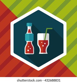 soda drink flat icon with long shadow,eps10