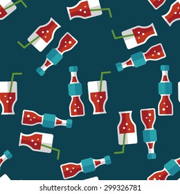 soda drink flat icon,eps10 seamless pattern background