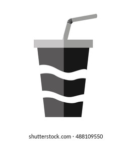 soda drink glass with straw vector illustration design