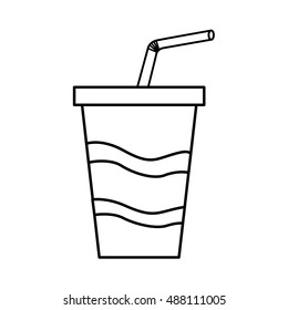 soda drink glass with straw vector illustration design