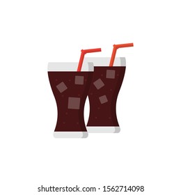 Soda drink glasses color icon. Simple line, outline vector of fast foot icons for ui and ux, website or mobile application