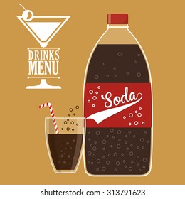 soda drink and his respective container concept, vector illustration 10 eps graphic. 