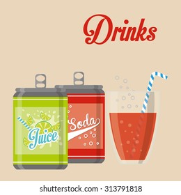 soda drink and his respective container concept, vector illustration 10 eps graphic. 