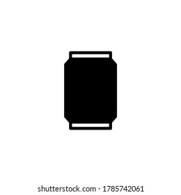 Soda Drink Icon in black flat glyph, filled style isolated on white background