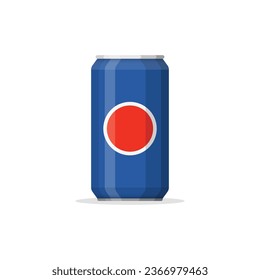 Soda drink icon in flat style. Aluminum can vector illustration on isolated background. Water bottle sign business concept.