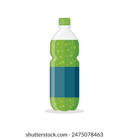 Soda drink icon in flat style. Plastic bottle vector illustration on isolated background. Water beverage sign business concept.