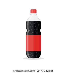 Soda drink icon in flat style. Plastic bottle vector illustration on isolated background. Water beverage sign business concept.