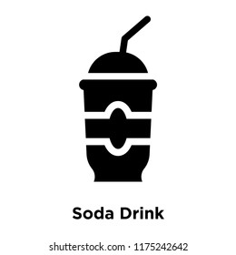 Soda Drink icon vector isolated on white background, logo concept of Soda Drink sign on transparent background, filled black symbol