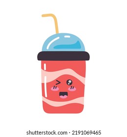 soda drink kawaii style character