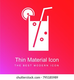 Soda Drink with a Lemon Slice red and pink gradient material white icon minimal design