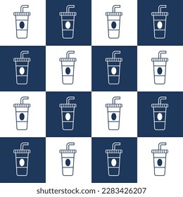 Soda drink line art muster of food court and packages design