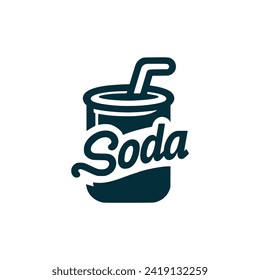 soda drink logo lettering vector illustration template design