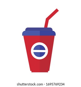 bebida refrescante en recipientes de plástico diseño vectorial plano