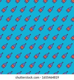 Bebe refresco sin fisuras, abstracto patrón vectorial, envolver. Diseño de tonos rojos, azules, verdes, papel tapiz vectorial geométrico, fondo de patrón botellas.