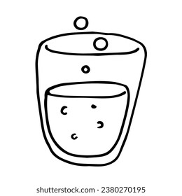 Soda drink sketch. Soda in doodle style. Vector illustration isolated on white background