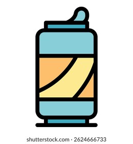 Soda drink waste icon. Outline soda drink waste vector icon color flat isolated