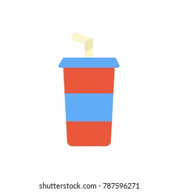 Soda drinks flat icon