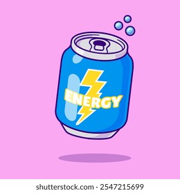 Soda Energy Drink In Can Cartoon Vector Icon Illustration. 
Drink Object Icon Concept Isolated Premium Vector. Flat 
Cartoon Style 