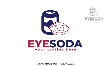 Diseño del logo de Soda eye. vector