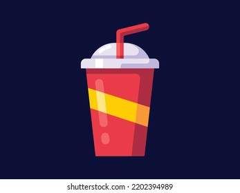 Soda Fast Food Vector Flat Icon Illustration