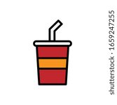 Soda with filled line icon vector