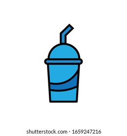 Soda con vector de icono de línea rellena