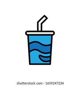 Soda with filled line icon vector