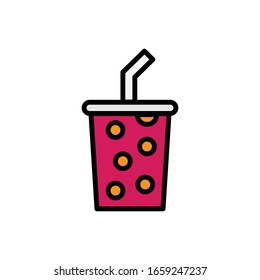 Soda with filled line icon vector