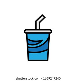Soda with filled line icon vector