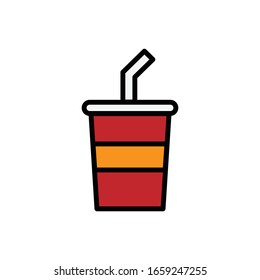 Soda with filled line icon vector