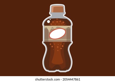 Soda flat design icon vector illustration. Soda soft drinks bottle. simple flat icon
