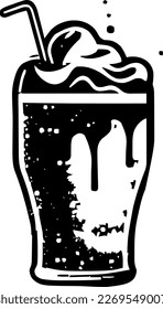 Soda, food, isolated, vintage drawing, vector illustration, black color