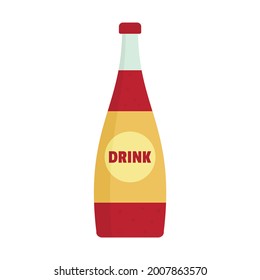 Soda glass bottle icon. Flat illustration of soda glass bottle vector icon isolated on white background