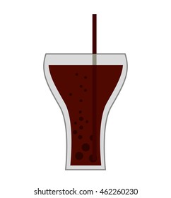 soda glass drink beverage silhouette icon vector illustration design