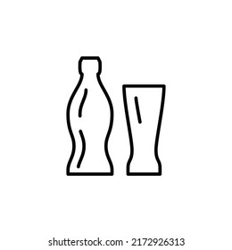 soda with glass editable stroke icon, Smart stroke icon